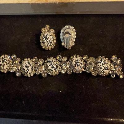Vintage Bracelet and Clip Earrings
