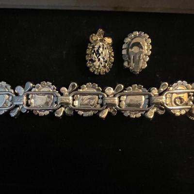 Vintage Bracelet and Clip Earrings