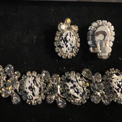 Vintage Bracelet and Clip Earrings