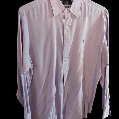 Ralph Lauren Menâ€™s Shirt Lavender 15 1/2 neck 33 arm M