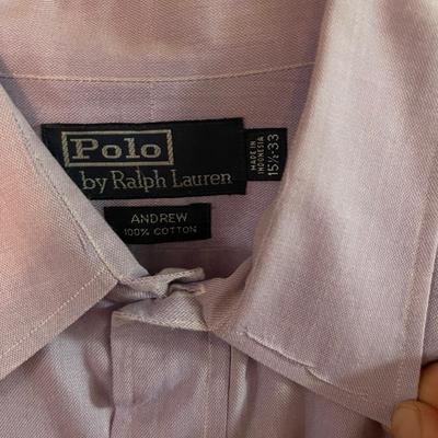 Ralph Lauren Menâ€™s Shirt Lavender 15 1/2 neck 33 arm M