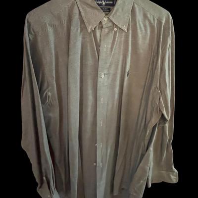 Ralph Lauren Black Herringbone menâ€™s shirt L