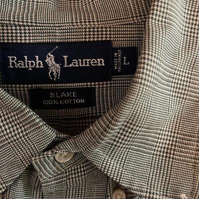 Ralph Lauren Black Herringbone menâ€™s shirt L