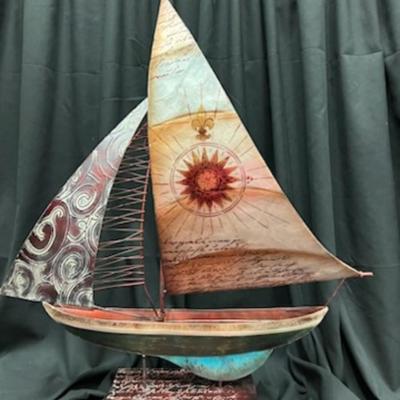 Metal Sailboat Home Decor