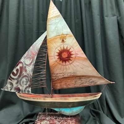Metal Sailboat Home Decor