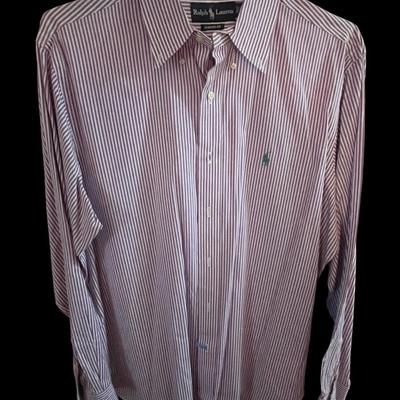 Ralph Lauren Mens Shirt Lavender Striped L