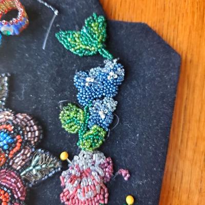 Vintage Crocheted Beaded Textile Art
