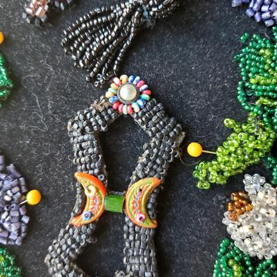 Vintage Crocheted Beaded Textile Art