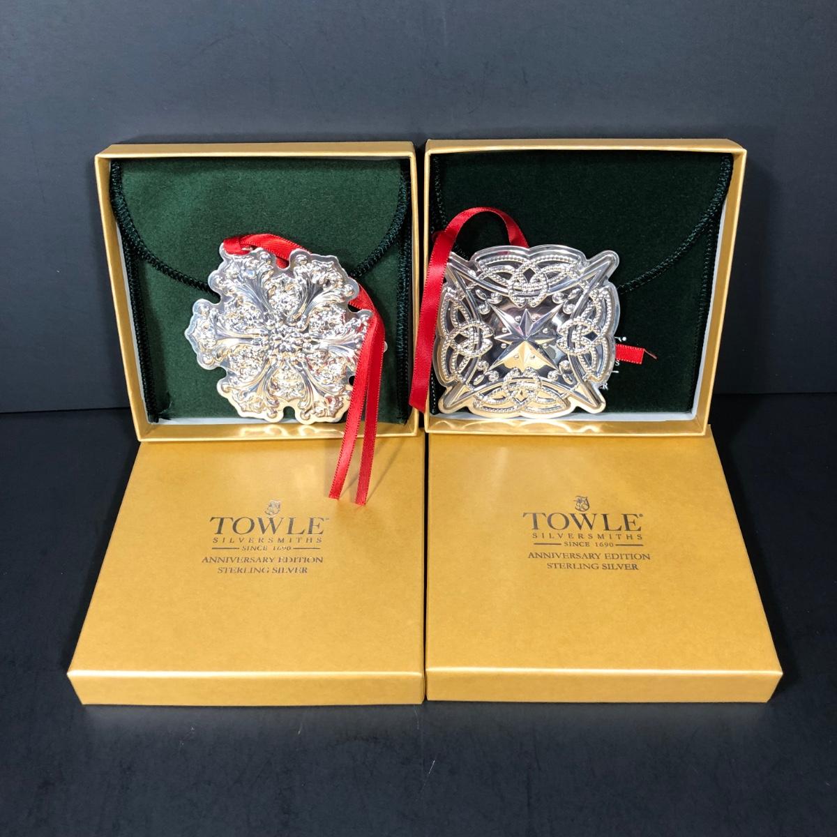 LOT129 Towle Sterling Silver Christmas Ornaments 2009 Anniversary