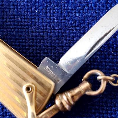 Gruen Very Thin Pocketwatch, Chain, and Knife
