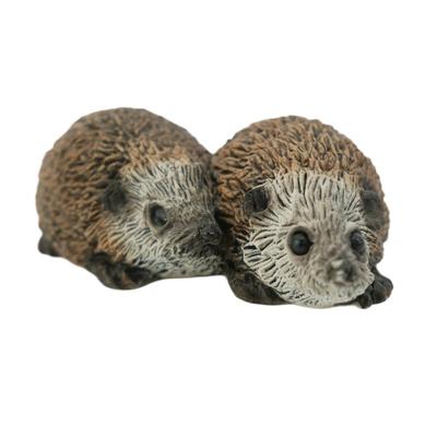 Two Baby Hedgehogs Figurines