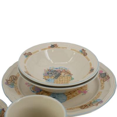(10 pcs) Purrfect Friends Kitten Stoneware Set