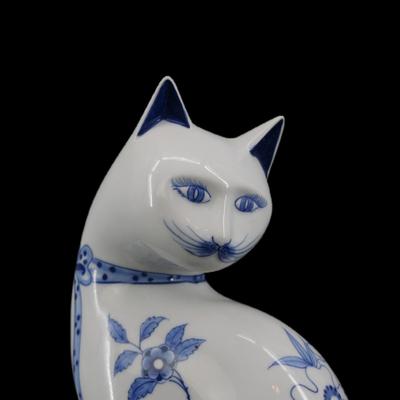 Vintage Hand Painted Cat Statuette