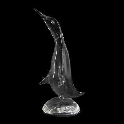 SIGNED Glass Penguin Sculpture