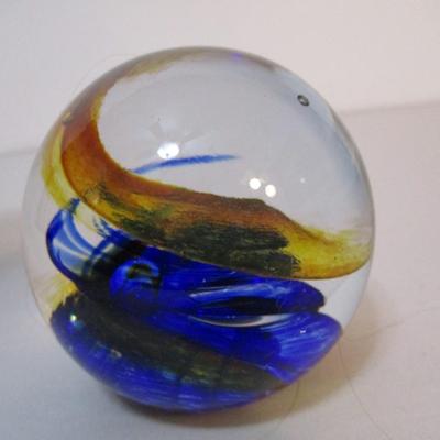 Art Glass Paperweight Signed