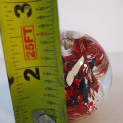 Art Glass Paperweight Signed