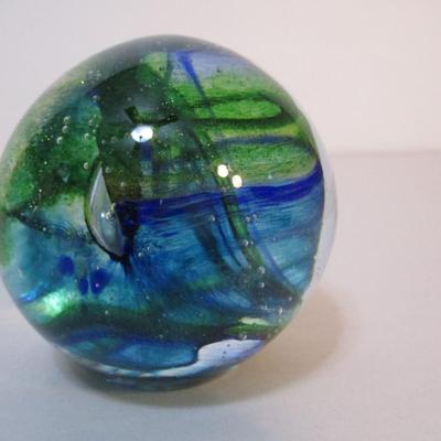 Art Glass Paperweight Signed