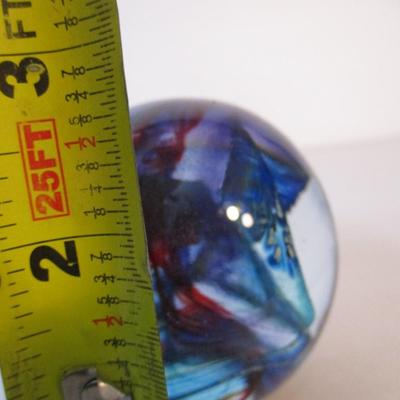 Art Glass Paperweight Signed