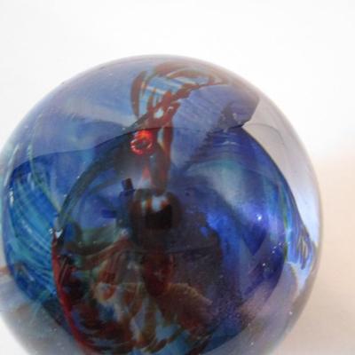 Art Glass Paperweight Signed