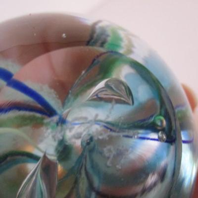 Art Glass Paperweight Signed