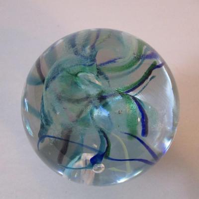 Art Glass Paperweight Signed