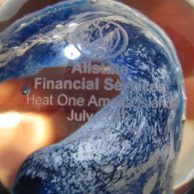 Art Glass Paperweight Allstate Financial Services Heat One Amelia Island July 2010