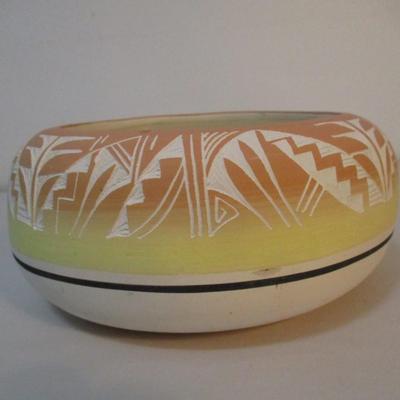 Native American Pottery Bowl Signed