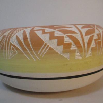 Native American Pottery Bowl Signed