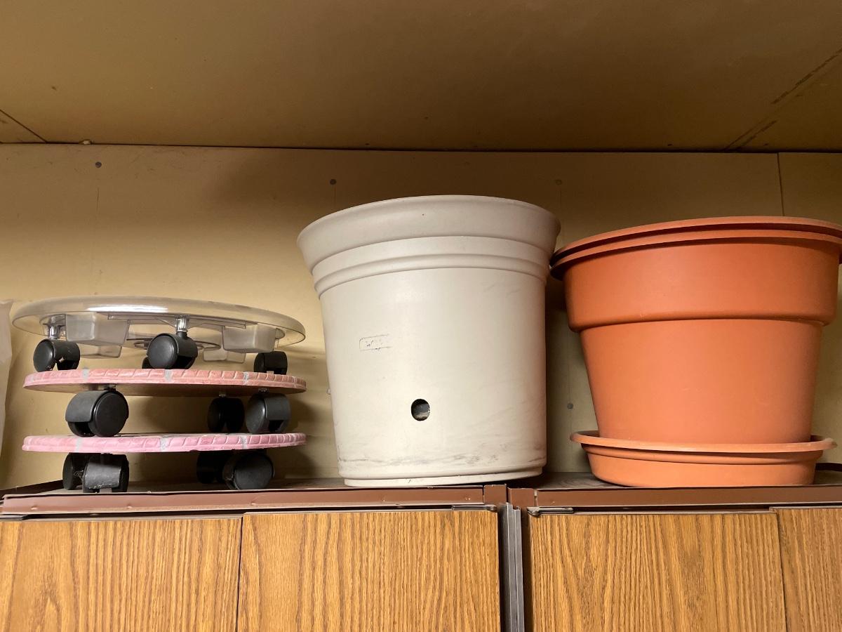 Pots and 3 pot risers with wheels