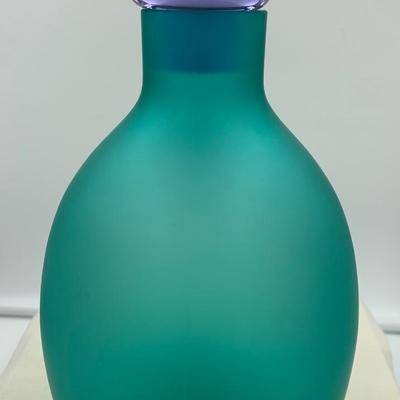 Italian blown glass jar with lid