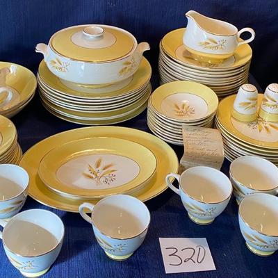 Large Set of Vintage Service Autumn Gold Dishes