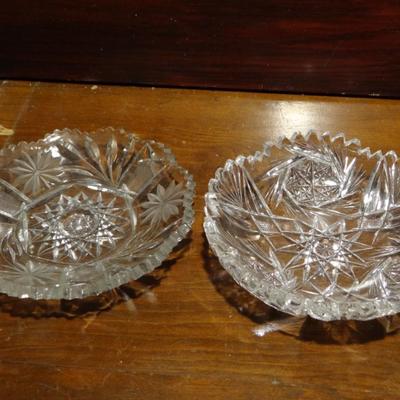 VINTAGE CUT GLASS SMALL SERVING PLATES