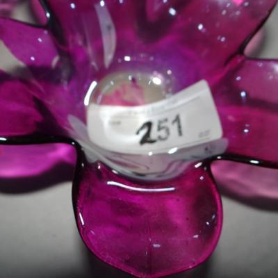 Varitey of Purple Glass Candle Holders