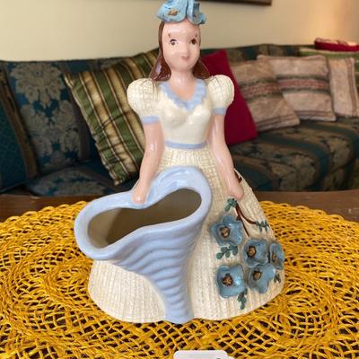 Hedi Schoop Porcelain Figurine Girl Holding Blue Basket