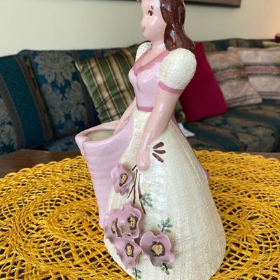Hedi Schoop Porcelain Figurine Girl Holding Pink Basket