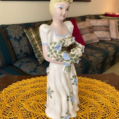 Hedi Schoop Porcelain Figurine Lady Holding Bouquet