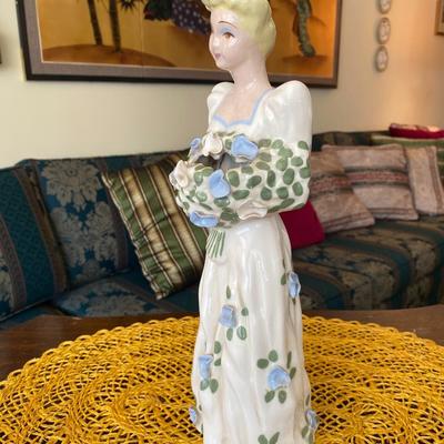 Hedi Schoop Porcelain Figurine Lady Holding Bouquet