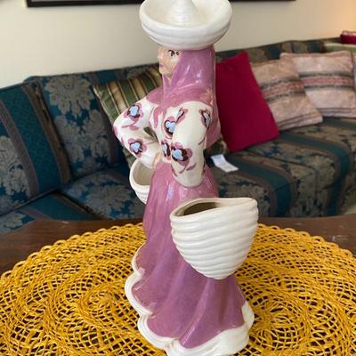 Hedi Schoop Porcelain Figurine Lady with Purple Scarf and Skirt