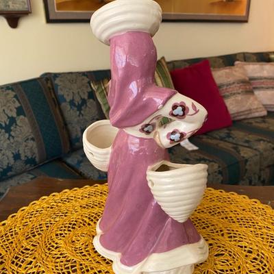 Hedi Schoop Porcelain Figurine Lady with Purple Scarf and Skirt
