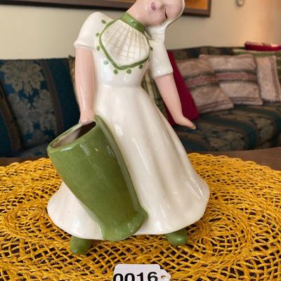 Hedi Schoop Porcelain Figurine Swooning Woman with Green Vase