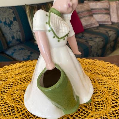 Hedi Schoop Porcelain Figurine Swooning Woman with Green Vase