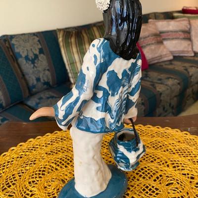 Hedi Schoop Porcelain Figurine Asian Woman w Ceramic Pot