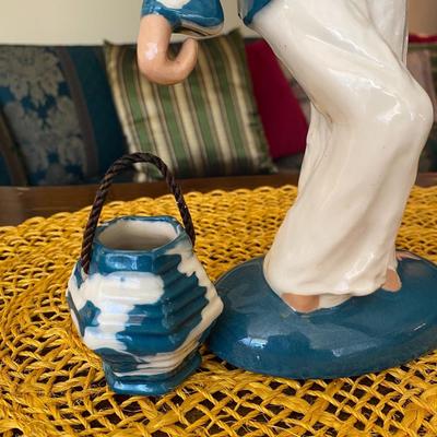 Hedi Schoop Porcelain Figurine Asian Woman w Ceramic Pot