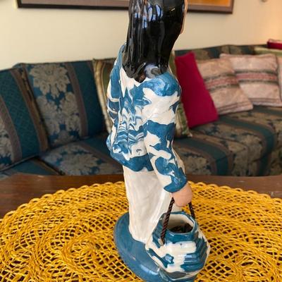 Hedi Schoop Porcelain Figurine Asian Woman w Ceramic Pot