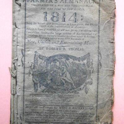 1814 FARMER'S ALMANACK printed in Boston