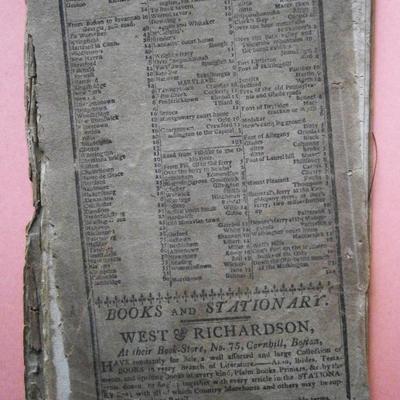 1817 FARMER'S ALMANACK printed in Boston