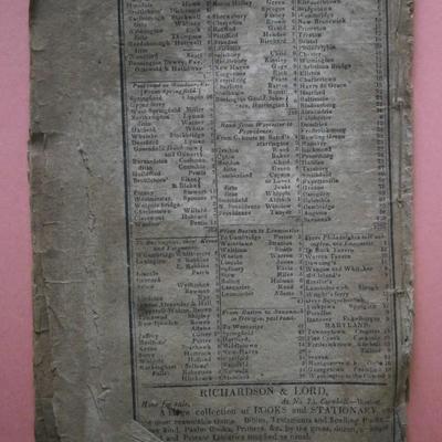 1825 FARMER'S ALMANACK printed in Boston for West & Richardson, 7 1/2 x 4 3/4 in., in rough condition.