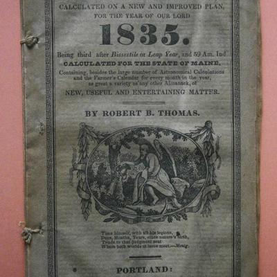 1835 FARMER'S ALMANACK printed in Boston