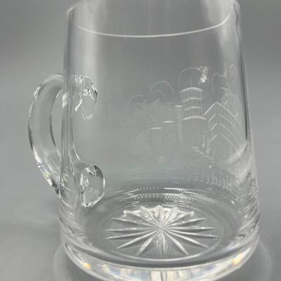 Retro Glass Textured Glass German Building Design Alt Heidelberg Beer Mug