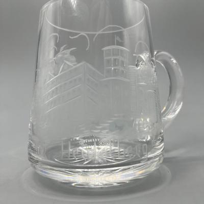 Retro Glass Textured Glass German Building Design Alt Heidelberg Beer Mug